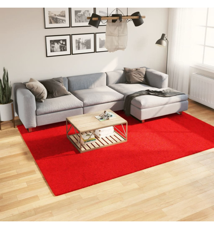 Tapis OVIEDO à poils courts rouge 200x280 cm | Mobilier & Déco