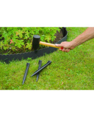 Nature Ensemble de bordure de jardin H13 cm x 12 m avec piquet noir | Mobilier & Déco