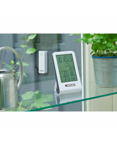 Nature Station météo numérique H 14x8,5x3 cm blanc | Mobilier & Déco