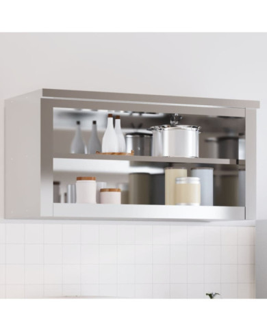 Armoire murale de cuisine avec étagère acier inoxydable | Mobilier & Déco