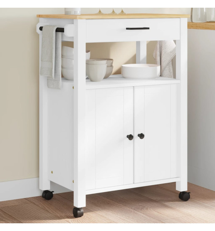 Chariot de cuisine MONZA 60x40x90 cm bois massif de pin | Mobilier & Déco