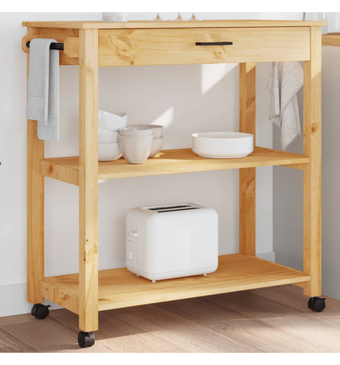 Chariot de cuisine MONZA 84x40x90 cm bois massif de pin | Mobilier & Déco