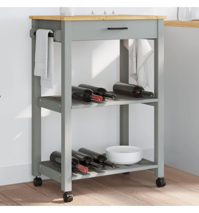 Chariot de cuisine MONZA 60x40x90 cm bois massif de pin | Mobilier & Déco