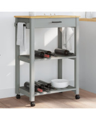 Chariot de cuisine MONZA 60x40x90 cm bois massif de pin | Mobilier & Déco