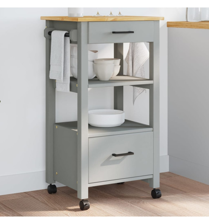Chariot de cuisine MONZA 48x40x90 cm bois massif de pin | Mobilier & Déco