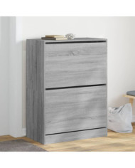 Armoire à chaussures 2 tiroirs rabattables sonoma gris | Mobilier & Déco