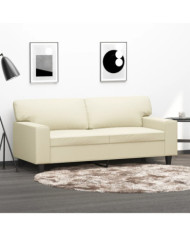 Canapé à 2 places Crème 140 cm Similicuir | Mobilier & Déco