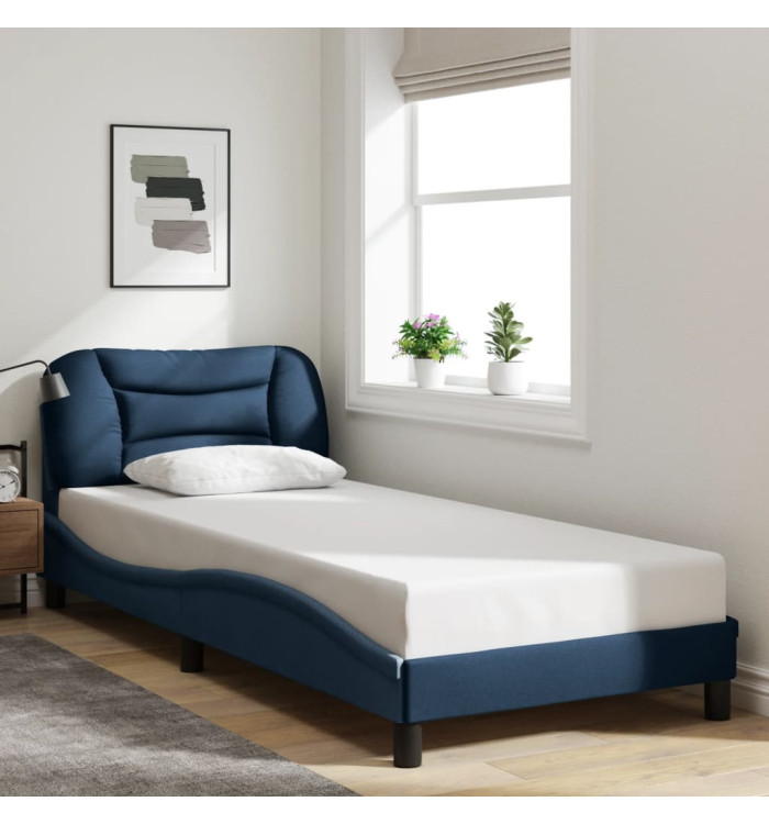 Cadre de lit sans matelas bleu 80x200 cm tissu | Mobilier & Déco
