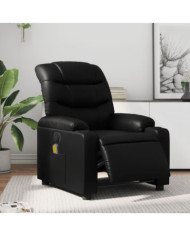 Fauteuil de massage inclinable électrique noir similicuir | Mobilier & Déco