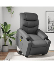 Fauteuil inclinable de massage Gris Similicuir | Mobilier & Déco