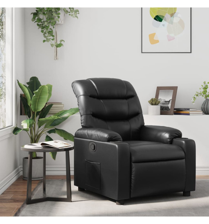 Fauteuil inclinable Noir Similicuir | Mobilier & Déco