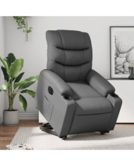 Fauteuil inclinable électrique gris similicuir | Mobilier & Déco