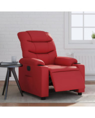 Fauteuil inclinable électrique Rouge Similicuir | Mobilier & Déco