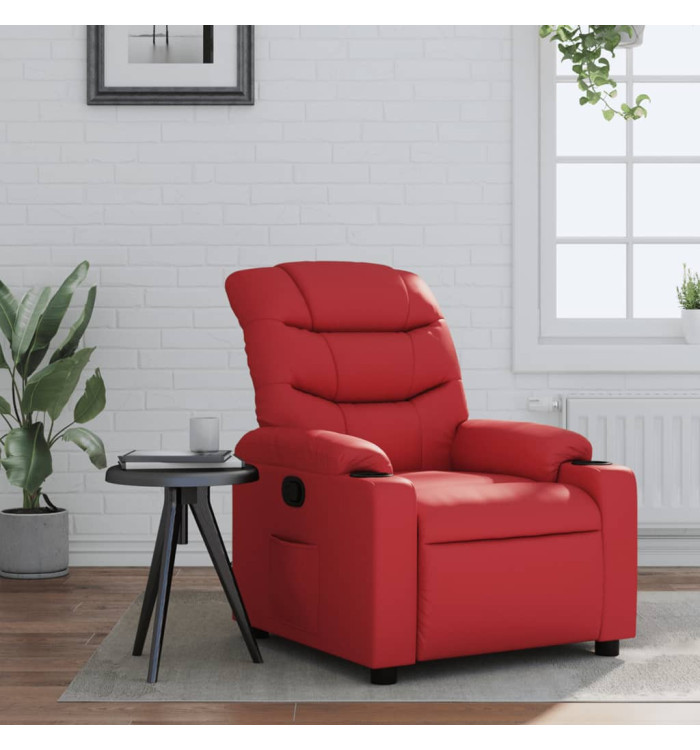 Fauteuil inclinable Rouge Similicuir | Mobilier & Déco