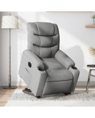 Fauteuil inclinable électrique gris clair tissu | Mobilier & Déco