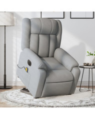 Fauteuil inclinable de massage électrique Gris clair Tissu | Mobilier & Déco