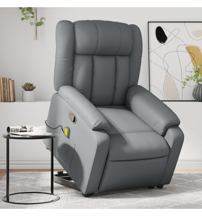 Fauteuil inclinable de massage Gris Similicuir | Mobilier & Déco