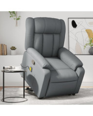 Fauteuil inclinable de massage Gris Similicuir | Mobilier & Déco
