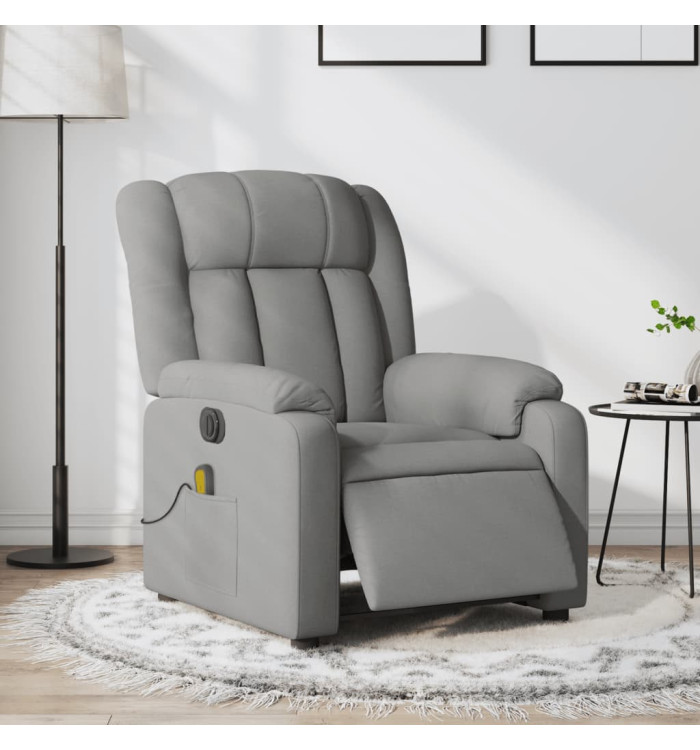 Fauteuil de massage inclinable électrique gris clair tissu | Mobilier & Déco