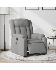 Fauteuil de massage inclinable électrique gris clair tissu | Mobilier & Déco