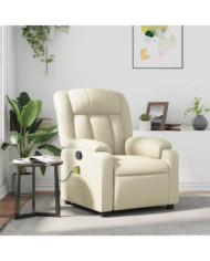 Fauteuil inclinable de massage Crème Similicuir | Mobilier & Déco