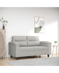 Canapé à 2 places Gris clair 120 cm Tissu microfibre | Mobilier & Déco