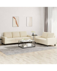 Ensemble de canapés 2 pcs crème tissu | Mobilier & Déco