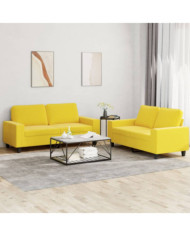Ensemble de canapés 2 pcs jaune clair tissu | Mobilier & Déco