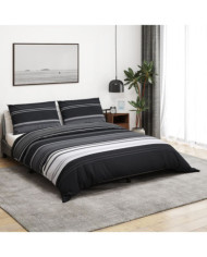Ensemble de housse de couette noir et blanc 220x240 cm Coton | Mobilier & Déco