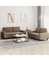 Ensemble de canapés 2 pcs marron tissu | Mobilier & Déco