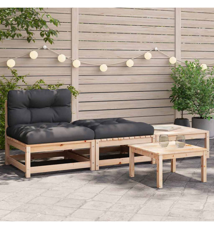 Canapé de jardin sans accoudoirs avec coussins et repose-pieds | Mobilier & Déco