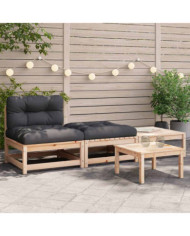 Canapé de jardin sans accoudoirs avec coussins et repose-pieds | Mobilier & Déco