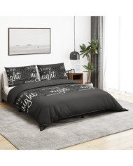Ensemble de housse de couette Noir 200x200 cm Coton | Mobilier & Déco