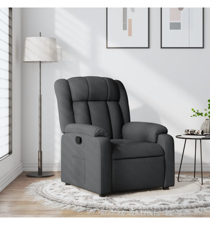 Fauteuil inclinable Gris foncé Tissu | Mobilier & Déco