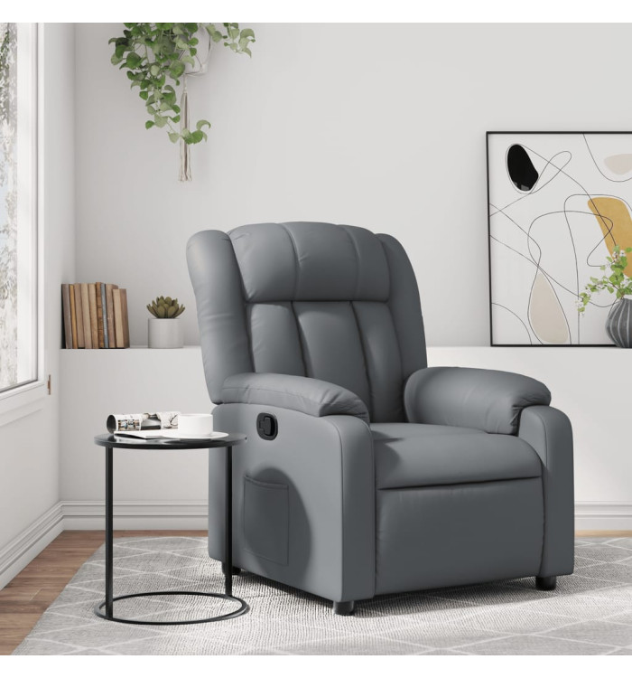 Fauteuil inclinable Gris Similicuir | Mobilier & Déco