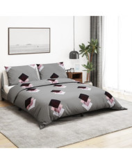 Ensemble de housse de couette Gris 260x220 cm Coton | Mobilier & Déco