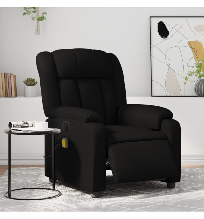 Fauteuil de massage inclinable électrique noir similicuir | Mobilier & Déco