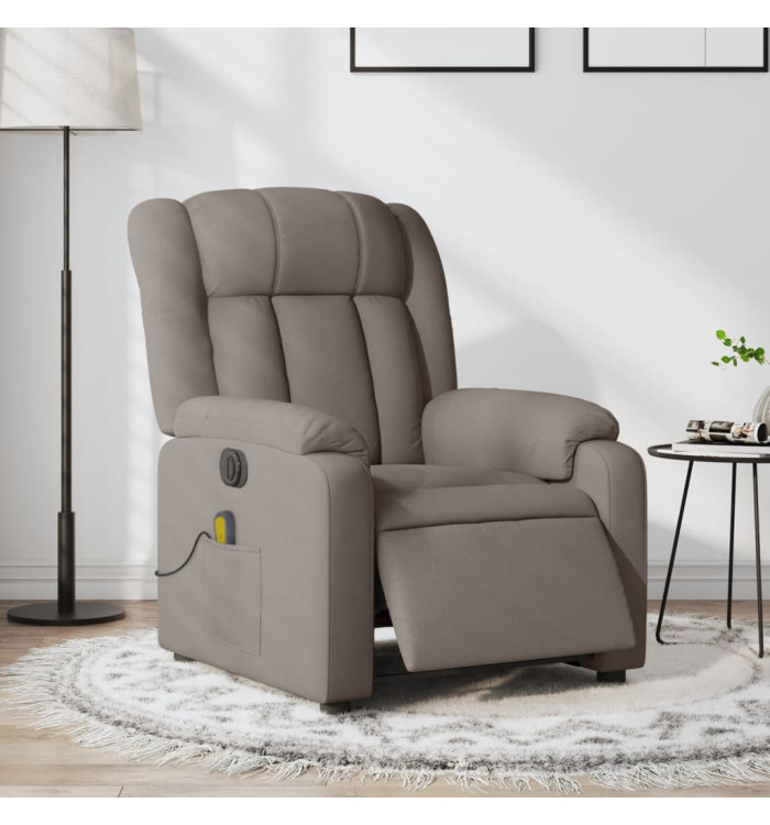 Fauteuil de massage inclinable électrique Taupe Tissu | Mobilier & Déco
