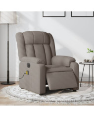 Fauteuil de massage inclinable électrique Taupe Tissu | Mobilier & Déco