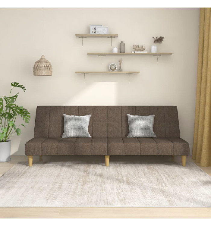 Canapé-lit à 2 places taupe tissu | Mobilier & Déco