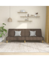 Canapé-lit à 2 places taupe tissu | Mobilier & Déco