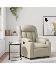 Fauteuil inclinable Crème Similicuir | Mobilier & Déco