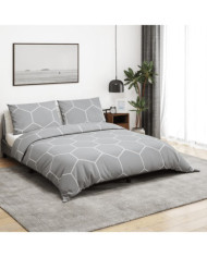 Ensemble de housse de couette Gris 200x200 cm Coton | Mobilier & Déco