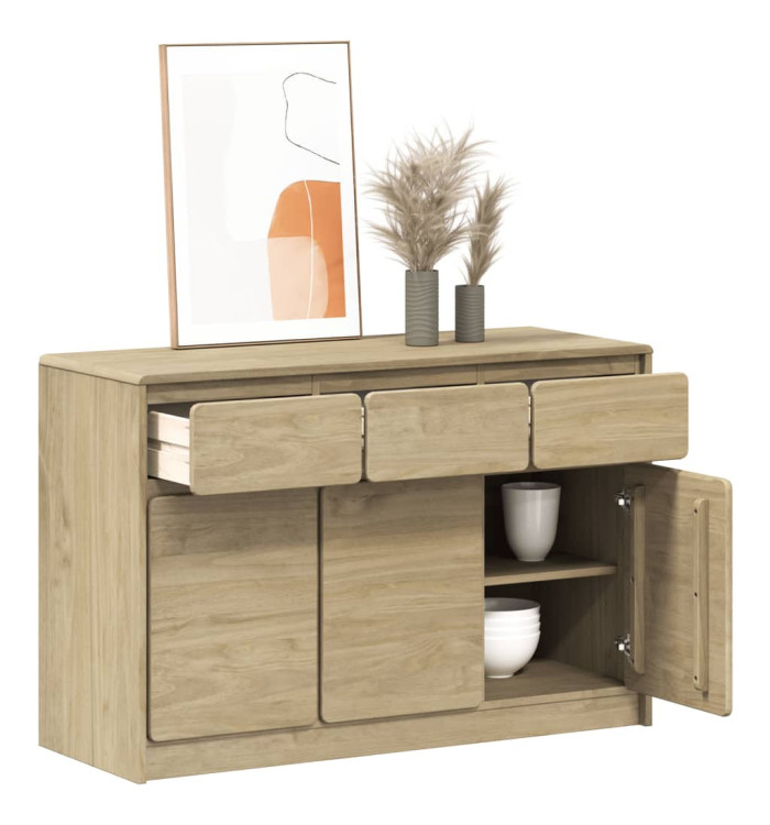 Buffet SAUDA chêne 114x43x75,5 cm bois massif de pin | Mobilier & Déco
