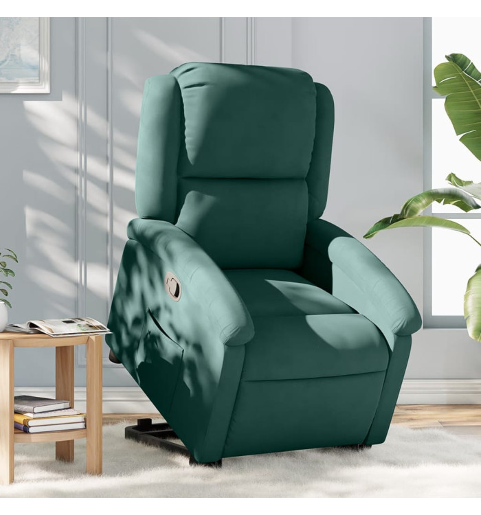 Fauteuil inclinable Vert foncé Velours | Mobilier & Déco