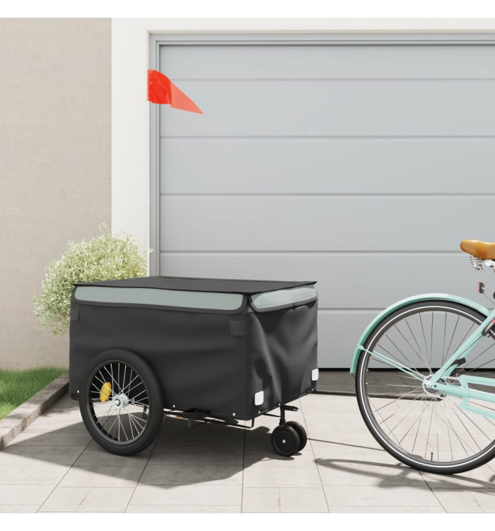 Remorque de vélo noir et gris 45 kg fer | Mobilier & Déco