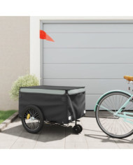 Remorque de vélo noir et gris 45 kg fer | Mobilier & Déco