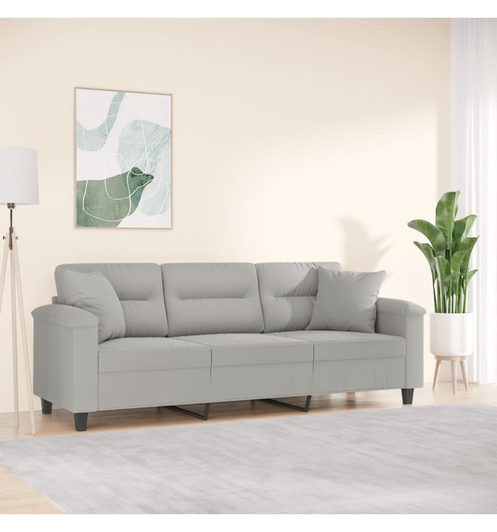 Canapé 3 places avec oreillers gris clair 180 cm | Mobilier & Déco