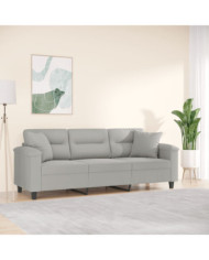 Canapé 3 places avec oreillers gris clair 180 cm | Mobilier & Déco