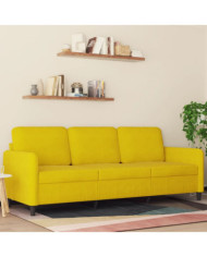 Canapé à 3 places Jaune 180 cm Velours | Mobilier & Déco